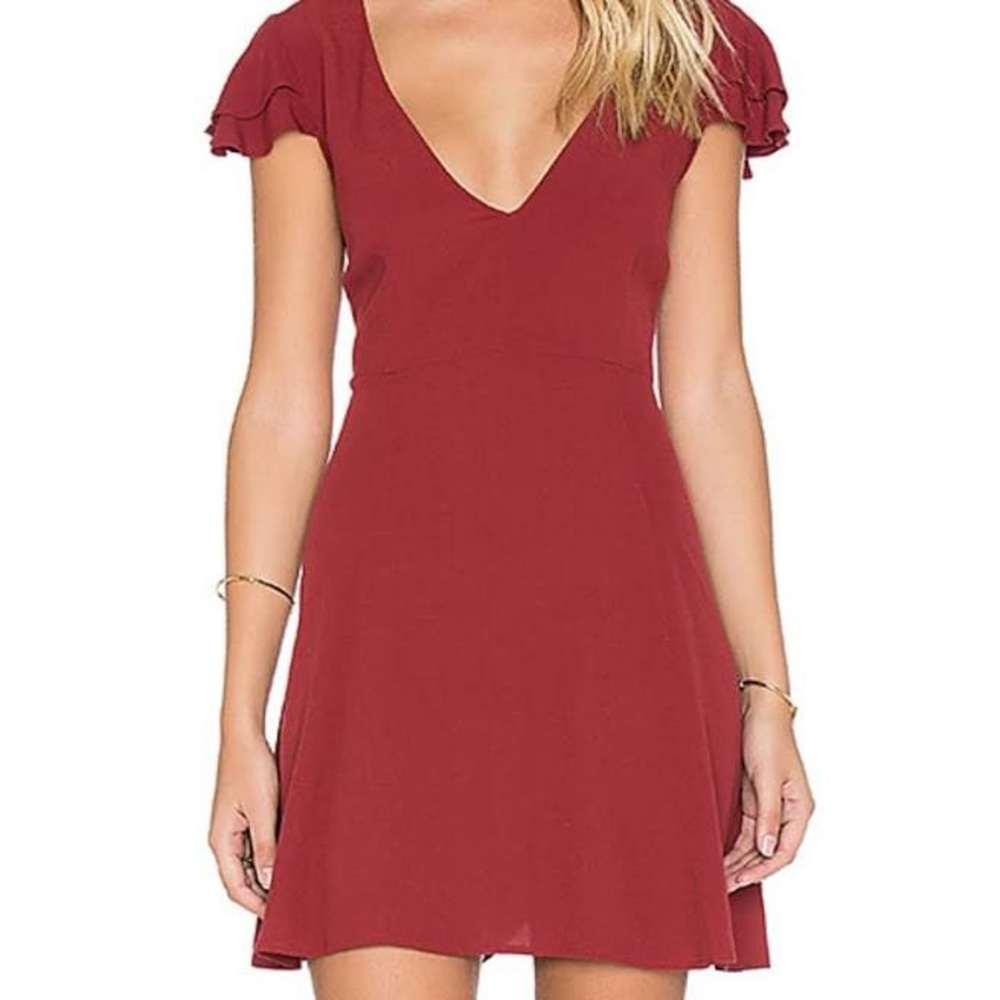 MINKPINK “The Little Things” Mini Dress Wine Sz L
